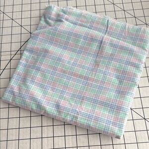 Vintage Pastel Plaid Cotton Fabric – 2.3 Yards x 44” – Green, Blue, Pink